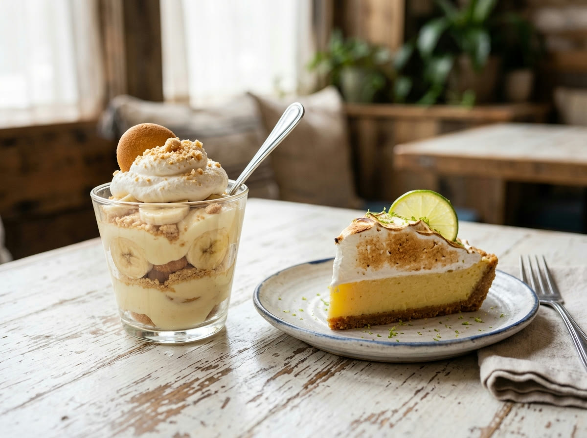 Banana pudding and key lime pie